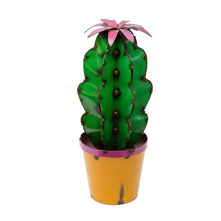 BALCONY BEYOND Cactus with Flower Metal Accent - Orange Base BA2647722